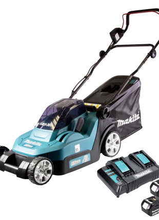 Rasaerba a batteria Makita DLM 382 CM2 36 V ( 2x 18 V ) 38 cm 40 L + 2x batteria 4,0 Ah + doppio caricatore