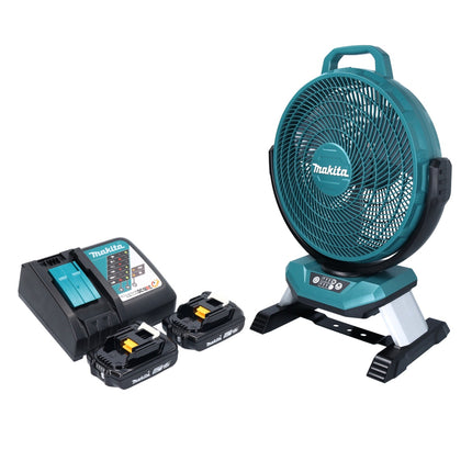 Makita DCF 301 RA cordless fan 18 V 33 cm + 2x rechargeable battery 2.0 Ah + charger