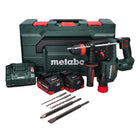 Metabo KH 18 LTX BL 28 Q akumulatorowa wiertarko-wkrętarka udarowa 18 V 3 J SDS plus Brushless + 2x akumulator 5,5 Ah + ładowarka + 5-częściowy zestaw wierteł i dłut + metaBOX