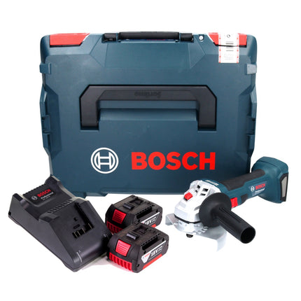 Bosch GWS 18V-7 Professional Akku Winkelschleifer 18 V 125 mm 22,23 mm Brushless + 2x Akku 3,0 Ah  + Ladegerät + L-Boxx