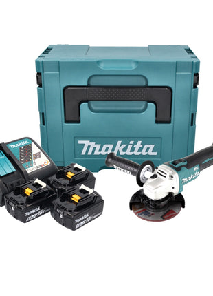 Makita DGA 504 RT3J Akku Winkelschleifer 18 V 125 mm Brushless + 3x Akku 5,0 Ah + Ladegerät + Makpac