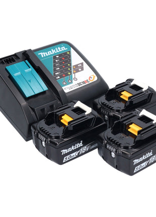 Makita DGA 504 RT3J Akku Winkelschleifer 18 V 125 mm Brushless + 3x Akku 5,0 Ah + Ladegerät + Makpac
