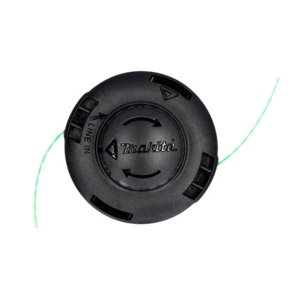 Makita 2-Fadenkopf Tap&Go 2,0 mm 2 Stück ( 2x 191D91-7 ) + Mähfaden rund 1,6 mm 15 m 2 Stück ( 2x E-02733 ) für 18 V Akku Rasentrimmer DUR 187 und DUR 188