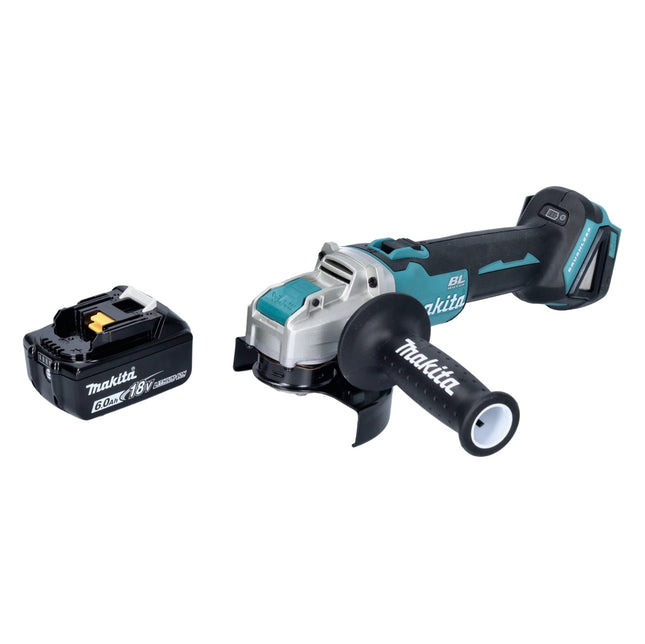 Makita DGA 521 G1X1 cordless angle grinder 18 V 125 mm X-LOCK Brushless + 1x battery 6,0 Ah - without charger