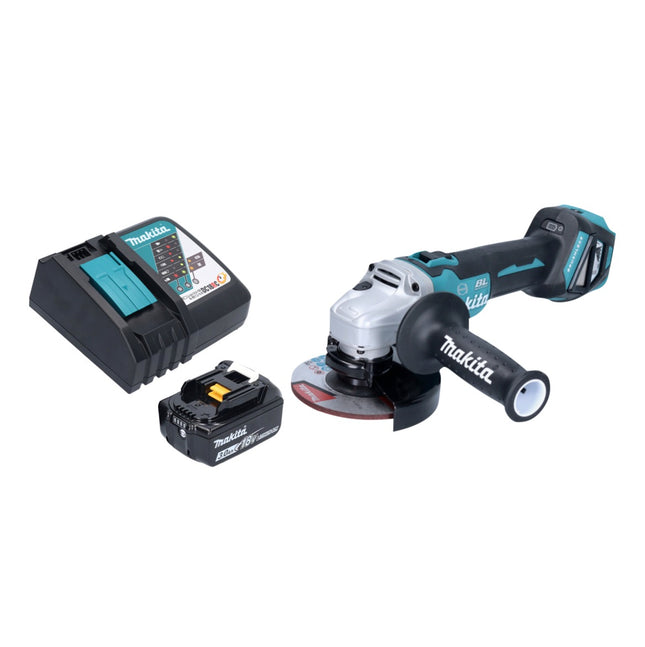 Makita DGA 513 RF1 cordless angle grinder 18 V 125 mm brushless + 1x rechargeable battery 3.0 Ah + charger