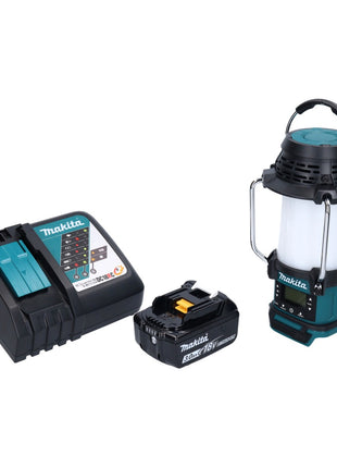 Makita DMR 055 RF1 radio a batteria 18 V FM con lanterna a 360° + 1x batteria ricaricabile 3,0 Ah + caricabatterie