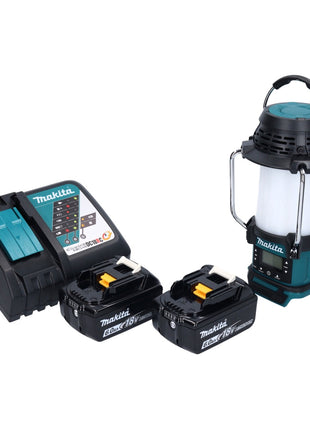 Makita DMR 055 RG Cordless Radio FM 360° 18 V + 2x Batteries 6.0Ah + Charger