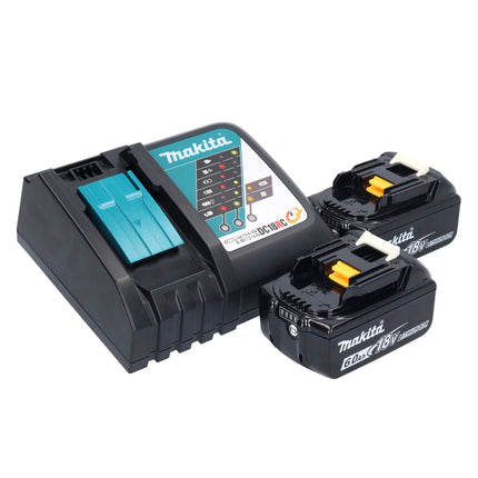 Makita DTM 52 RGJX4 cordless multifunction tool 18 V Starlock Max Brushless + 2x rechargeable battery 6.0 Ah + charger + accessory set + Makpac