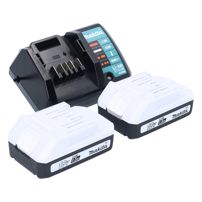 Makita Power Source Kit 2x BL 1815 G 18 V 1.5 Ah / 1500 mAh batería serie G ( 2x 198186-3 ) + cargador DC 18 WA ( 195423-6 )