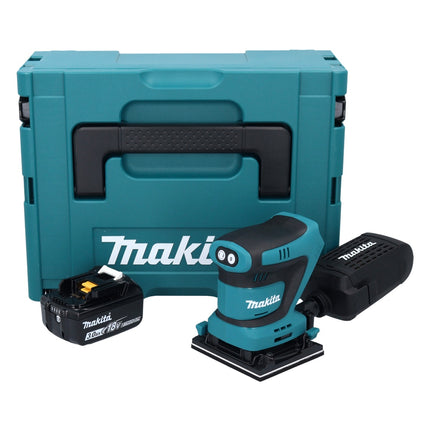 Lijadora orbital a batería Makita DBO 481 F1J 18 V 112 x 102 mm + 1x batería 3,0 Ah + Makpac - sin cargador