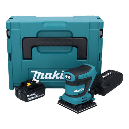 Makita DBO 481 G1J Cordless orbital sander 18 V 112 x 102 mm + 1x rechargeable battery 6.0 Ah + Makpac - without charger
