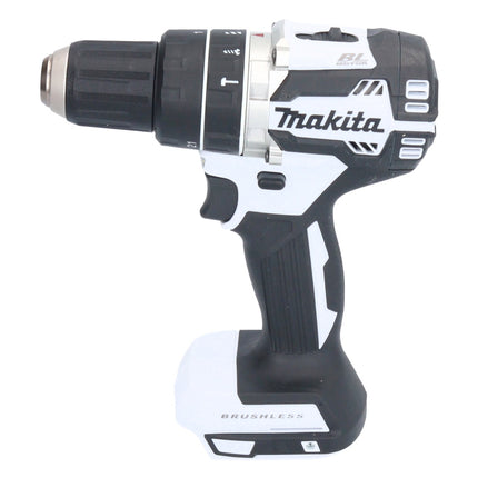 Makita DHP 484 RT1X1W Perceuse-visseuse à percussion sans fil 18 V 54 Nm brushless blanc + 1x Batterie 5,0 Ah + Chargeur + Set d'accessoires - 74 pièces + Mallette de transport