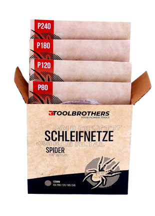 Metabo FSX 200 Intec levigatrice rotorbitale 240 W 125 mm + 2x Toolbrothers SPIDER set di reti abrasive + valigetta