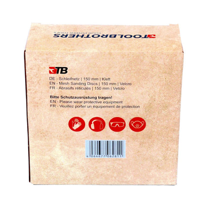 Toolbrothers SPIDER Schleifset Netz 150 mm 4 Packungen 160x Schleifnetze Klett je 40x P80 / P120 / P180 / 240 für Hartholz, Weichholz, Lack, Stein, Stahl, Aluminium, Furnier - Toolbrothers
