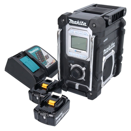 Makita DMR 108 RG Akku Radio 10,8 V - 18 V Bluetooth IP64 + 2x Akku 6,0 Ah + Ladegerät