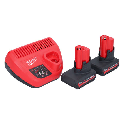 Milwaukee M12 GG-502 cordless grease gun 12 V 562 bar + 2x rechargeable battery 5.0 Ah + charger
