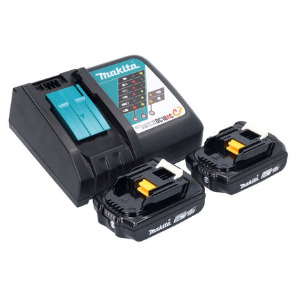 Makita DHP 484 RAJB taladro percutor inalámbrico 18 V 54 Nm sin escobillas negro + 2x baterías 2,0 Ah + cargador + Makpac
