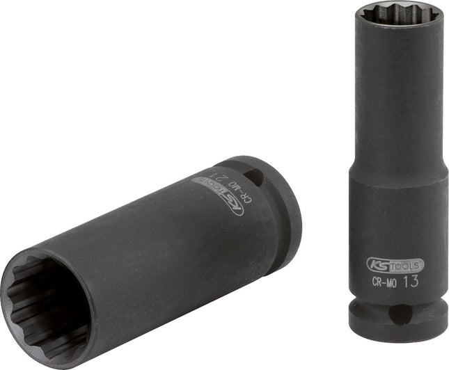 KS TOOLS 1/2" 12-kant-Kraft-Stecknuss, lang, 27 mm ( 515.0973 )