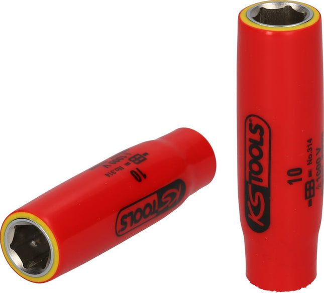 KS TOOLS 1/4" Stecknuss mit Schutzisolierung, 7mm, lang ( 117.2344 )