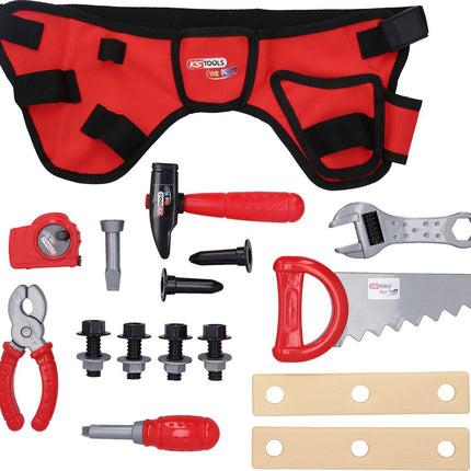 KS TOOLS Kinder Werkzeug-Satz mit Werkzeuggürtel, 20-tlg ( 100206 ) - Toolbrothers
