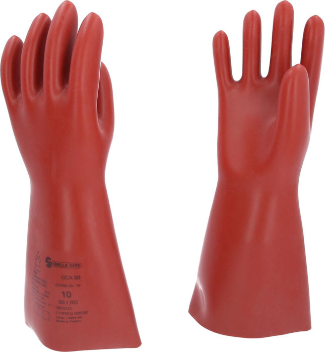 KS TOOLS Guante protector de electricista con protección mecánica y térmica, talla 10, clase 00, rojo ( 117.0084 )