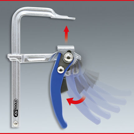 KS TOOLS Ganzstahl-Schnellspann-Schraubzwinge, 80x160mm ( 145.0402 ) - Toolbrothers