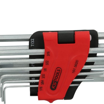 KS TOOLS Juego de llaves Allen largas, 10 piezas en pulgadas (151.5020)