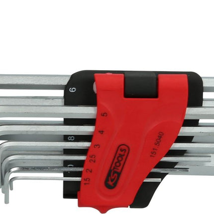 KS TOOLS Innensechskant-Winkelstiftschlüssel-Satz, lang, 10-tlg ( 151.5040 ) - Toolbrothers