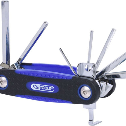 KS TOOLS Innensechskant-Winkelstiftschlüssel-Klapphalter,8-tlg ( 158.3540 ) - Toolbrothers
