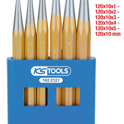 KS TOOLS Durchtreibersatz, 6-tlg in Kunststoffständer  ( 162.2127 )