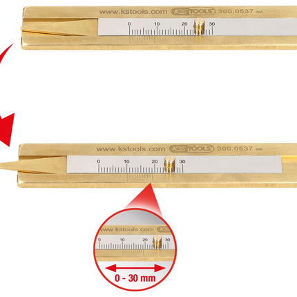 KS TOOLS Reifenprofil-Tiefenmesser 0 - 30 mm ( 300.0537 ) - Toolbrothers