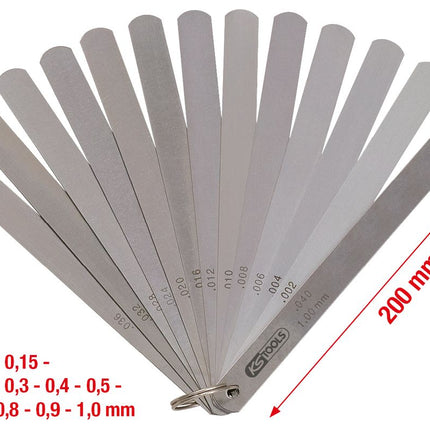 KS TOOLS Kolbenspiellehre, 13 Blatt, 0,05-1mm, 200mm lang ( 300.0618 ) - Toolbrothers