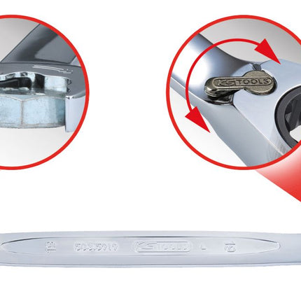 KS TOOLS DUO GEARplus Ringmaulschlüssel,Maul-Ratschenfunktion 27mm, umschaltbar ( 503.5927 ) - Toolbrothers