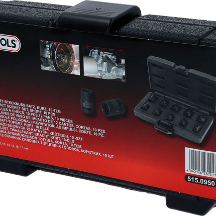 KS TOOLS 3/8" 12-kant-Kraft-Stecknuss-Satz, kurz, 10-tlg ( 515.0950 ) - Toolbrothers