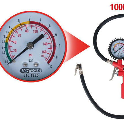 KS TOOLS Druckluft-Reifenfüllmesser, 0-12bar ( 515.1920 ) - Toolbrothers