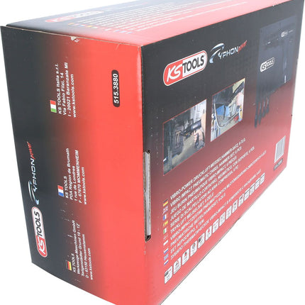 KS TOOLS Juego de martillo cortafrío, neumático, con soporte, 6 pzs ( 515.3880 )