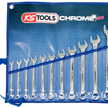 KS TOOLS CHROMEplus Ringmaulschlüssel-Satz, abgewinkelt, 11-tlg ( 518.0641 ) - Toolbrothers