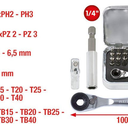 KS TOOLS 1/4" CHROMEplus Bit-Satz, 31-tlg ( 918.4600 ) - Toolbrothers