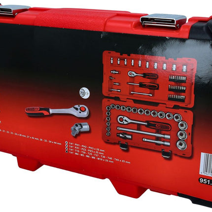 KS TOOLS 1/4"+1/2" Steckschlüssel-Satz, 68-tlg ( 951.0668 ) - Toolbrothers