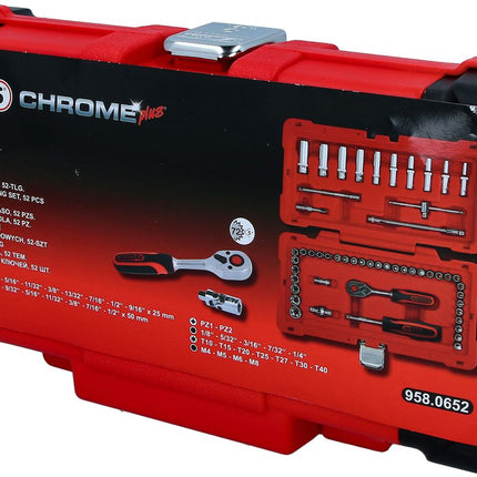 KS TOOLS 1/4" CHROMEplus Steckschlüssel-Satz, 52-tlg ( 958.0652 ) - Toolbrothers