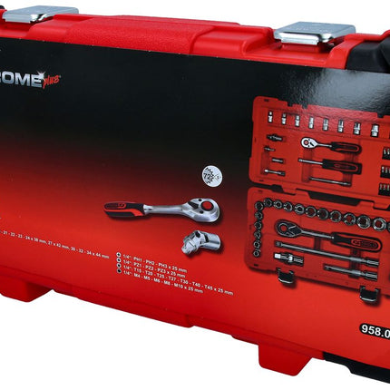 KS TOOLS 1/4"+1/2" CHROMEplus Steckschlüssel-Satz, 68-tlg ( 958.0668 ) - Toolbrothers