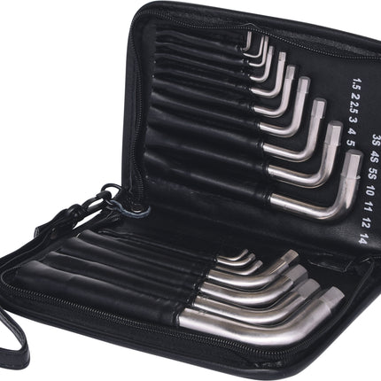 KS TOOLS Juego de llaves Allen TITANplus para tornillos con encastre hexagonal, 17 pzs ( 965.2004 )