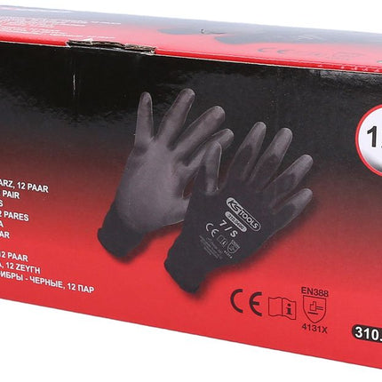 KS TOOLS Mikro-Feinstrickhandschuhe-schwarz, 7, 12 Paar ( 310.0490 ) - Toolbrothers