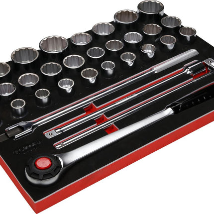 KS TOOLS 3/4'' Steckschlüssel-Satz in Schaumstoffeinlage, 32-tlg ( 811.0032 ) - Toolbrothers