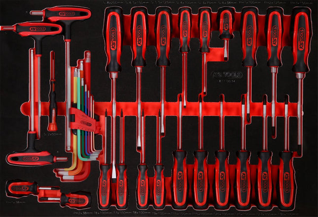 KS TOOLS Juego de destornilladores en inserto de gomaespuma, 34 pzs ( 811.0034 )