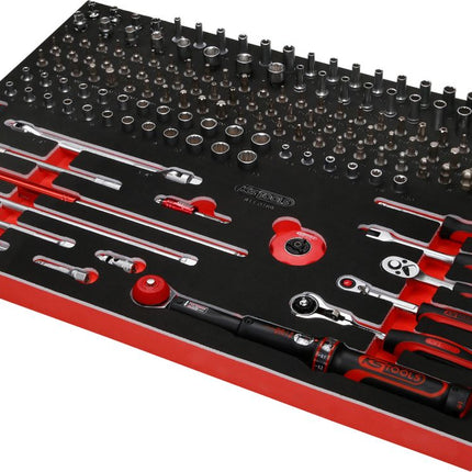 KS TOOLS Juego de llaves de vaso de 1/4' en inserto de gomaespuma, 169 pzs ( 811.0169 )