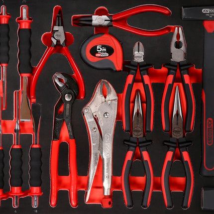 KS TOOLS Jeu de pinces, marteaux et burins dans insert en mousse, 22 pcs ( 811.2022 )