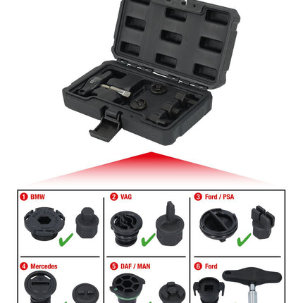 KS TOOLS 3/8" Öldienst-Spezialprofil-Satz für Kunststoff-Ölablassschrauben, 6-tlg ( 150.1030 ) - Toolbrothers