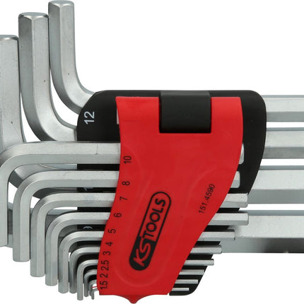 KS TOOLS Innensechskant-Winkelstiftschlüssel-Satz, im Klapphalter,14-tlg1,5-19mm ( 151.4590 )