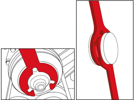 KS TOOLS Serie di chiavi per il mozzo ventola per Land Rover, 2 pz ( 400.4175 )